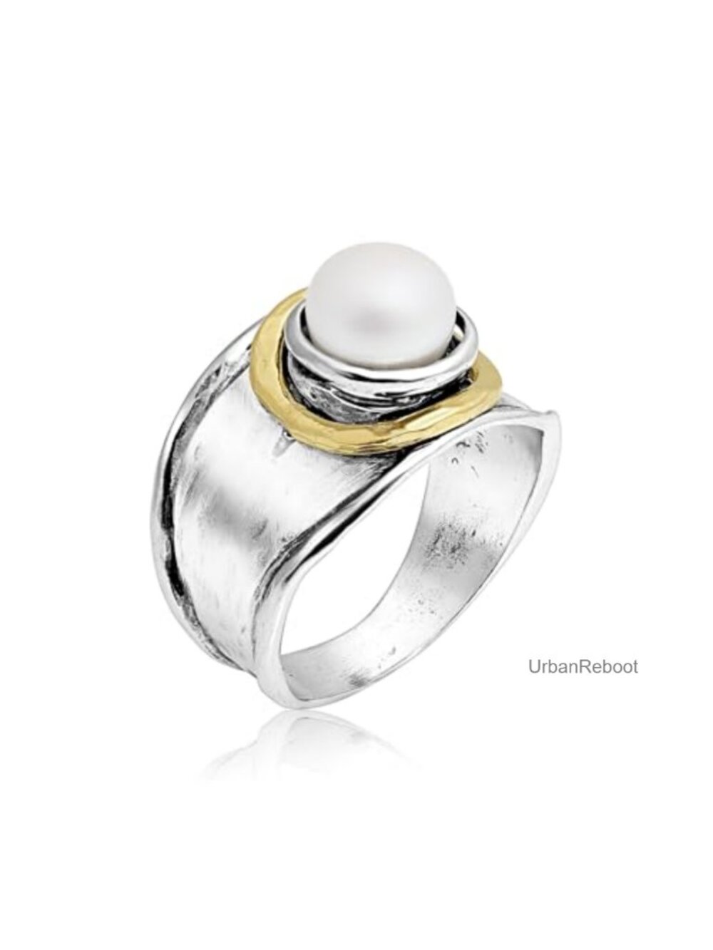 925 Sterling Silver & 14K Gold Over Silver Two-Tone Freshwater Pearl Statement